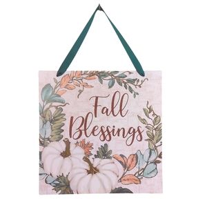 Fall Blessings Pumpkin Leaves Decor